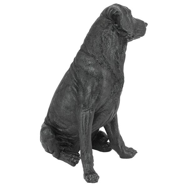 Design Toscano 15 5 In H Black Labrador Retriever Dog Garden Statue Ql156176 The Home Depot - Black Labrador Statues Garden