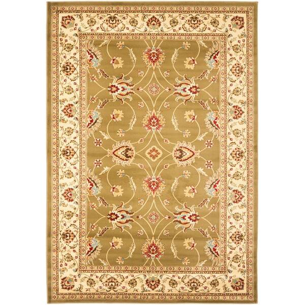 SAFAVIEH Lyndhurst Green/Ivory 5 ft. x 8 ft. Border Geometric Floral Area Rug