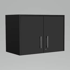 27.56 in. W x 15.98 in. D x 19.69 in. H Bathroom Storage Wall Cabinet in Black, Double Door