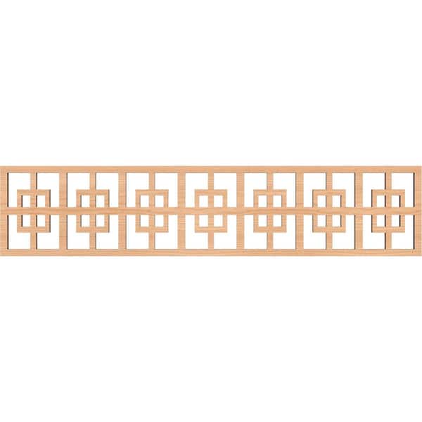 Ekena Millwork Cambridge Fretwork 0.375 in. D x 46.75 in. W x 10 in. L Hickory Wood Panel Moulding
