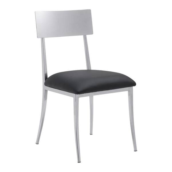 ZUO Mach Leatherette Dining Chair in Black (2-Pack)