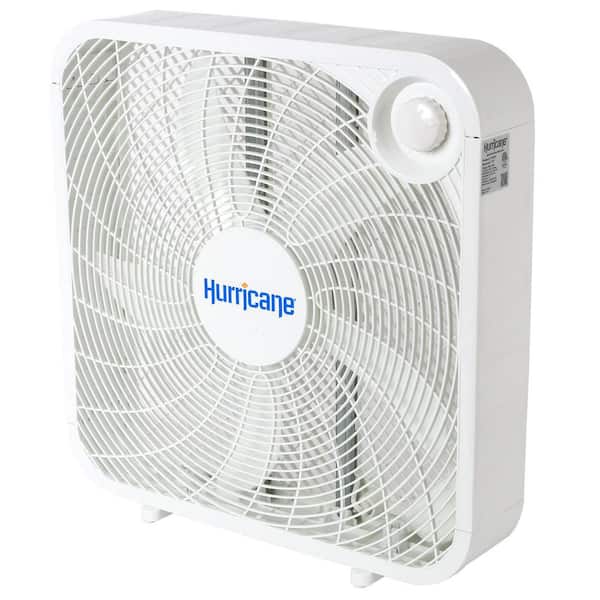 20 in. Floor Box Fan with 3 Efficient Speed Settings, White