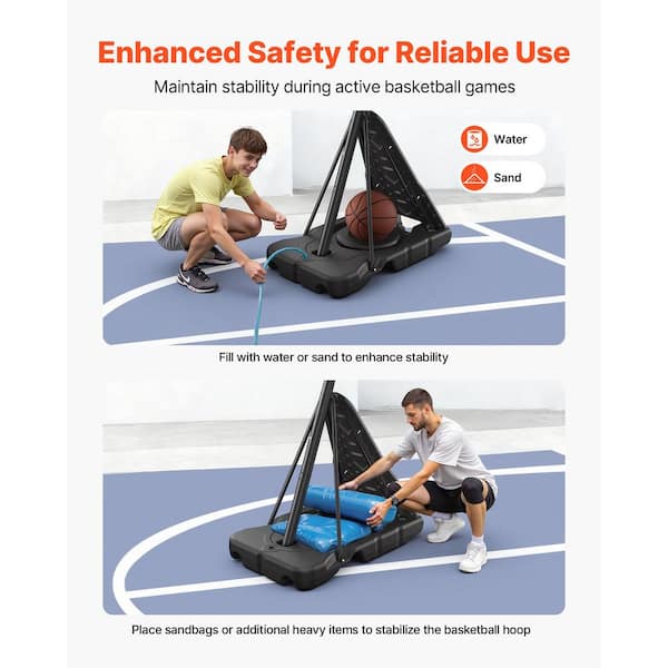 VEVOR Portable Basketball Stand, 10 ft. Height Adjustment