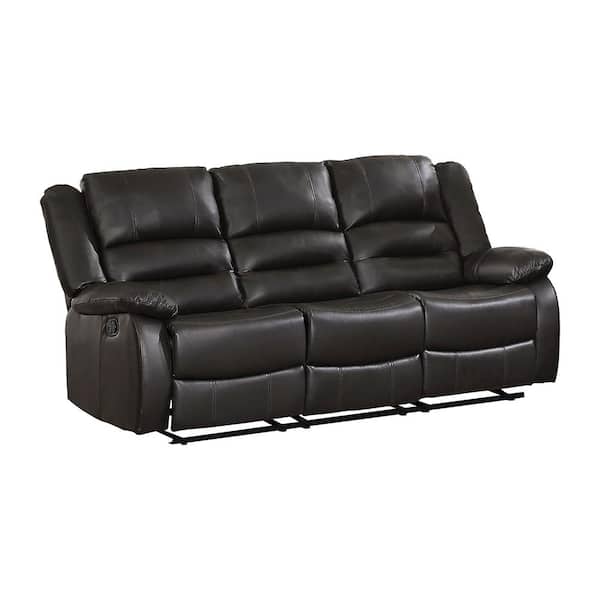 Greeley 78 in. W Straight Arm Faux Leather Manual Rectangle Double ...