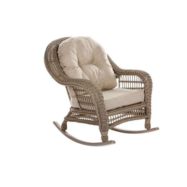 W Unlimited Saturn Collection Wicker Outdoor Rocking Chair With Beige Cushions Sw1308 Rc The Home Depot W Unlimited Saturn Collection Wicker, Resin Wicker Outdoor Rocking Chairs
