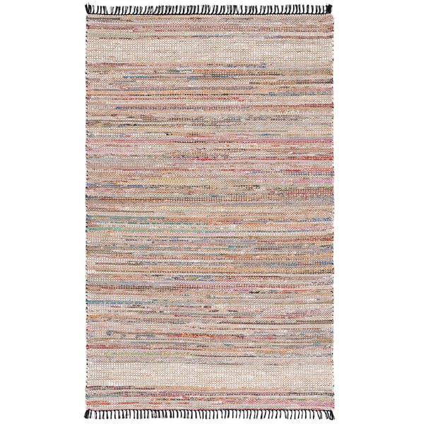 Cape Cod 8 ft. x 10 ft. Pink/Beige Abstract Striped Area Rug