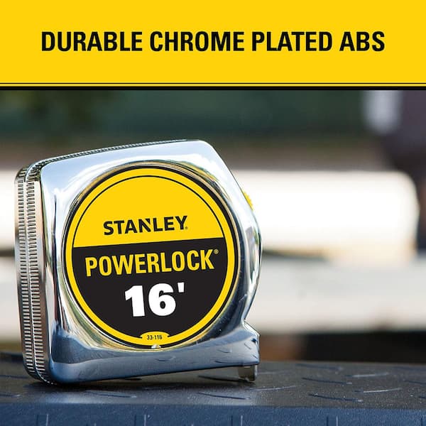 Stanley  PowerLock  16 ft L x 0.75 in W Tape Measure  Silver  1 pk 