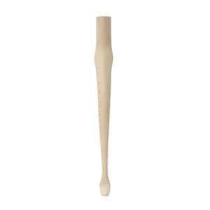 Queen Anne Table Leg with Chamfer - 28 in. H x 1.75 in. Dia. - Sanded Unfinished Ash Wood - DIY Kitchen and Dining Table