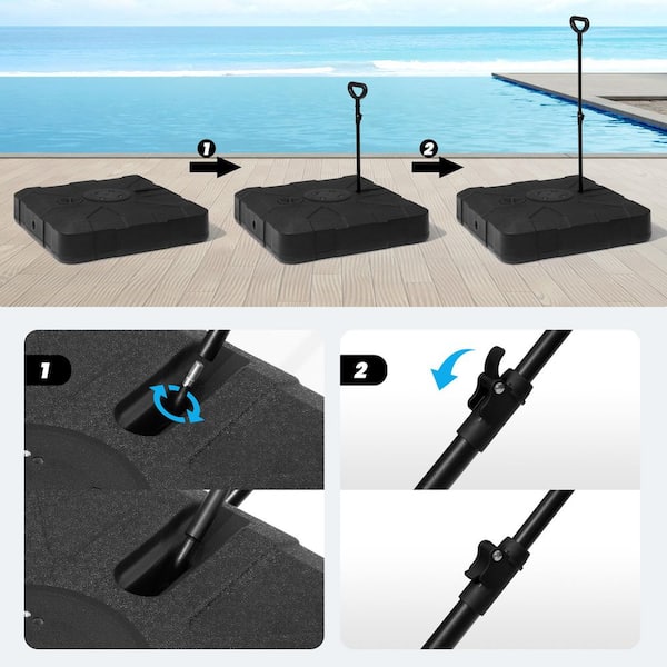 Crestlive Products 10 ft. x 10 ft. Outdoor Cantilever Umbrella in Black Patio  Offset Umbrella with 350 lbs. Base with Wheels and Pull Rod CL-UWB5539BLK -  The Home Depot