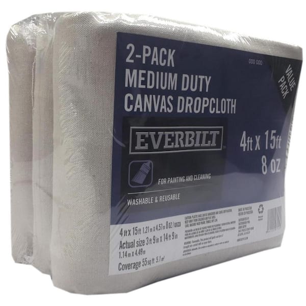 Everbilt Everbilt 4 ft. x 15 ft. Grays Canvas Drop Cloth BARI-DP8-4.15 -  The Home Depot