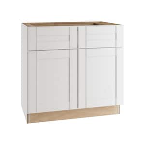 Arlington Vesper White Plywood Shaker Assembled Vanity Sink Base Kitchen Cabinet Sft Cls 36 in W x 21 in D x 34.5 in H