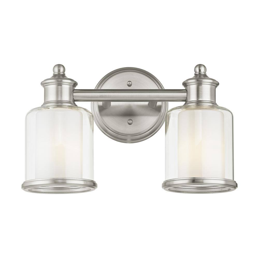 Elegant Brushed Nickel 2-Light Bath Vanity with Dimmable Feature