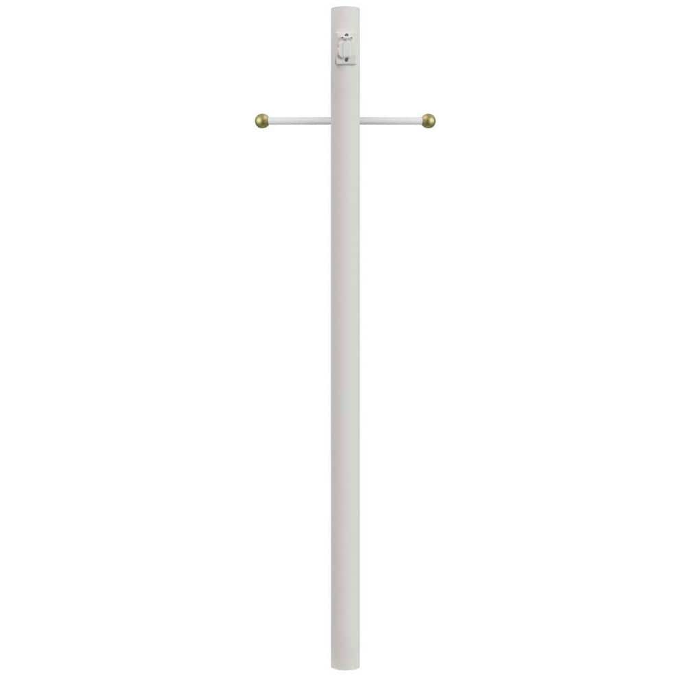 SOLUS 6 ft. Black Outdoor Lamp Post Traditional Ground Light Pole with  Cross Arm and Grounded Convenience Outlet SM6-C320STV-BK - The Home Depot