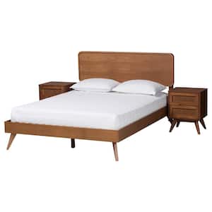 Demeter 3-Piece Walnut Brown Wood Queen Bedroom Set