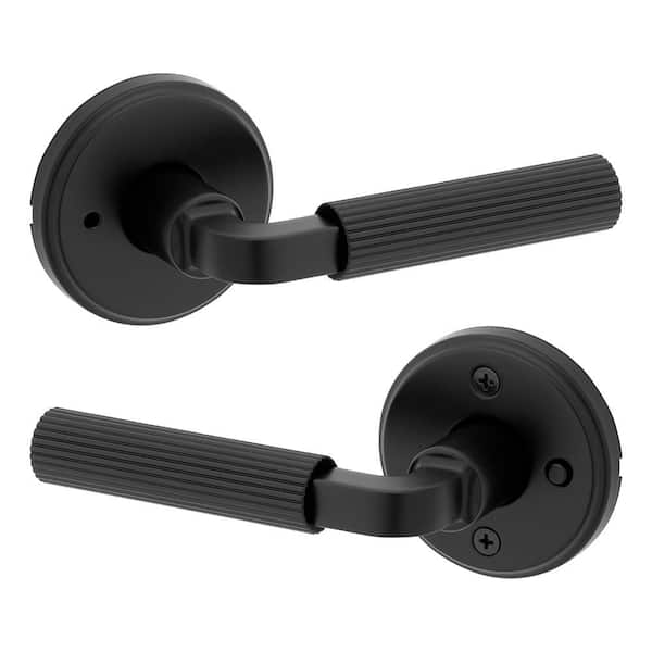 Mirada Matte Black Round Bed/Bath Door Handle