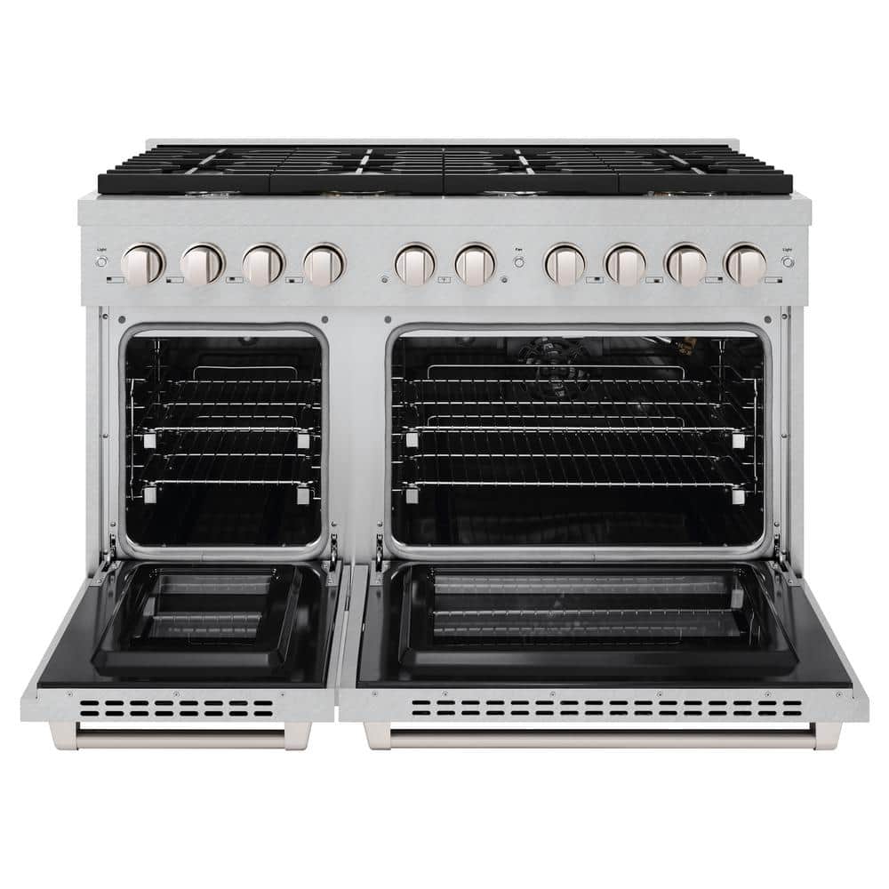 ZLINE 48" Stainless Steel Double Oven Gas Range with Griddle