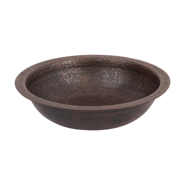 Terra Firma 16 in. Undermount Round Bathroom Sink in Brown Oil Rubbed Bronze Copper