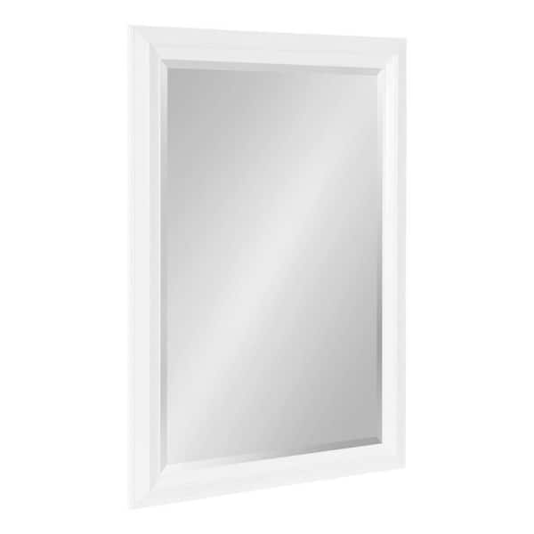 Whitley 23.97 in. W x 33.97 in. H White Rectangle Transitional Framed Decorative Wall Mirror