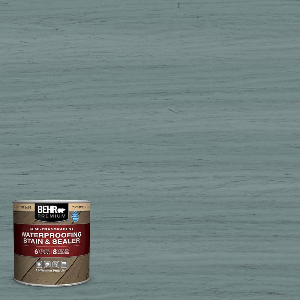 BEHR Premium 8 oz. #ST-119 Colony Blue Semi-Transparent Waterproofing Exterior Wood Stain and Sealer Sample