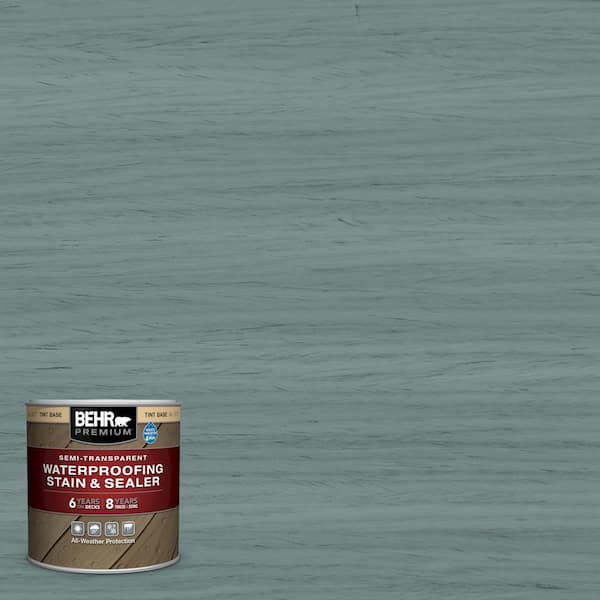 BEHR PREMIUM 8 oz. #ST-119 Colony Blue Semi-Transparent Waterproofing Exterior Wood Stain and Sealer Sample