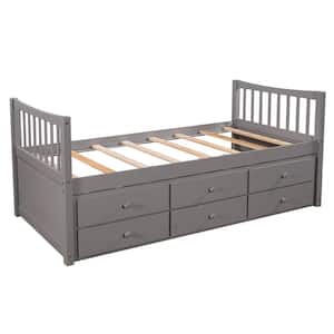 Pattonsburg Gray Twin Size Daybed with Trundle and Drawers