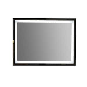 32 in. W x 24 in. H Large Rectangular Frameless LED Light Wall Mounted Bathroom Vanity Mirror in Polished Crystal