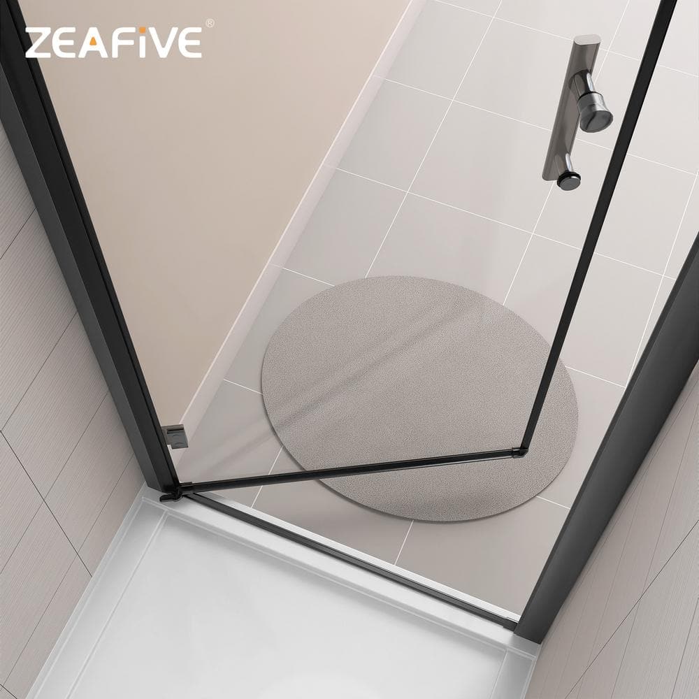 Matte Black Frameless Pivot Shower Door with Clear Glass, 32" x 72"