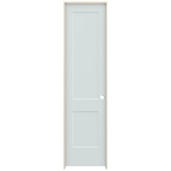 JELD-WEN 24 in. x 96 in. Monroe Light Gray Painted Left-Hand Smooth Solid Core Molded Composite MDF Single Prehung Interior Door