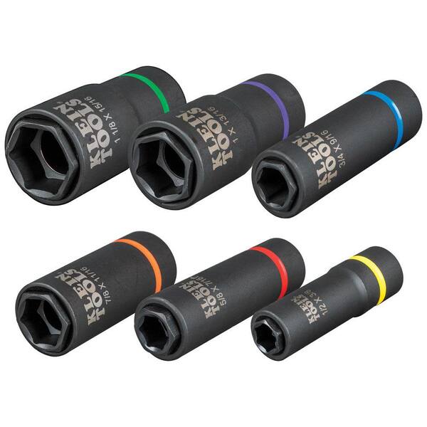 Klein Tools 2-in-1 Impact Socket Set (6-Point, 6-Piece