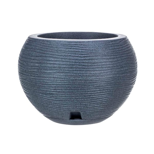 Florence Medium Dark Grey Plastic Resin Indoor and Outdoor Planter Bowl