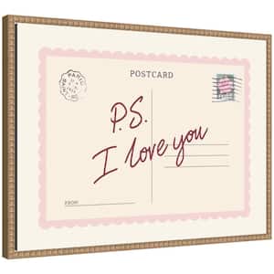 Sylvie PS I Love You Postcard by Lucky Guava Framed Art Print 18 in. x 24 in.