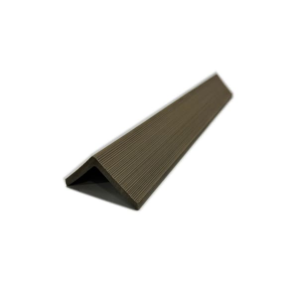 Ejoy 2 in. x 2 in. x 8.92 ft. Right Angle Oak Outdoor European Siding PVC End Trim (5-Pieces)