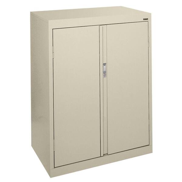 Sandusky System Series 30 in. W x 42 in. H x 18 in. D Counter Height Storage Cabinet with Fixed Shelves in Putty