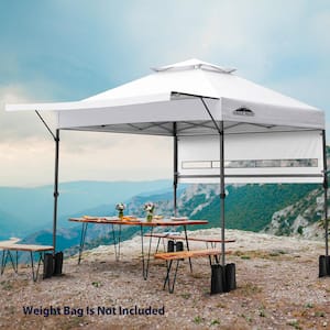 17 ft. x 10 ft. Pop Up Gazebo Canopy Tent with Adjustable Dual Half Awnings