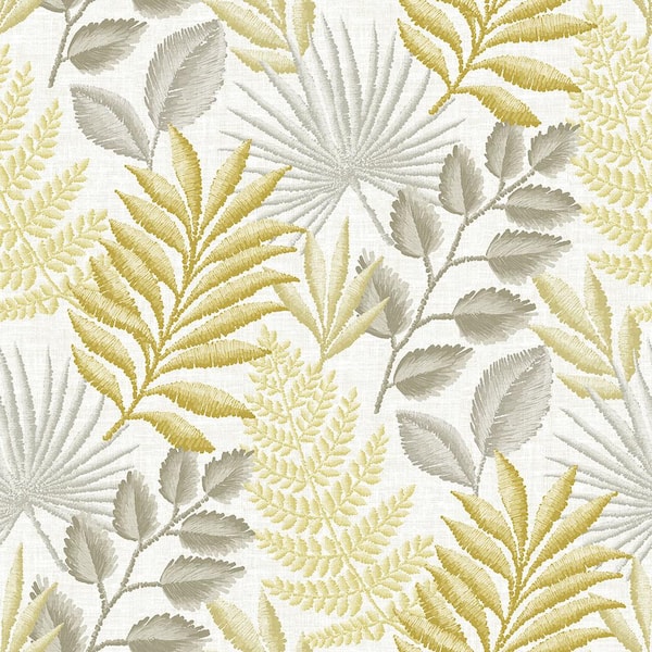 A-Street Prints Palomas Mustard Botanical Mustard Wallpaper Sample