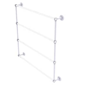 Clearview 36 in. 4-Tier Ladder Towel Bar with Groovy Accents in Matte White