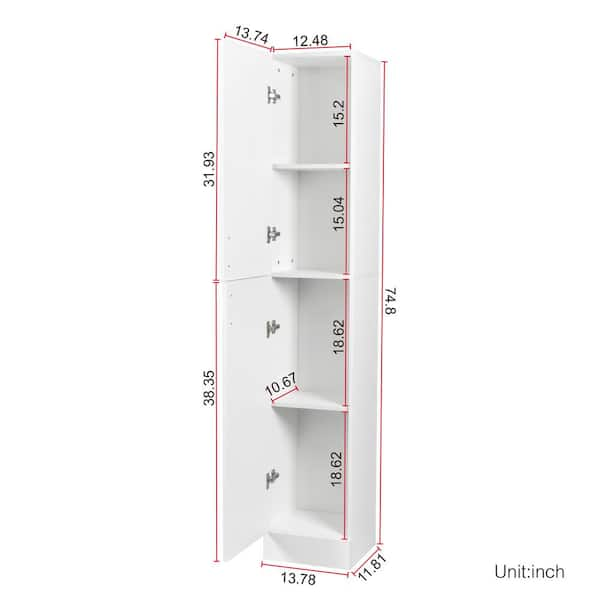 Gymax 2-Door Tall Storage Cabinet Kitchen Pantry Cupboard Organizer  Furniture White, 1 unit - Harris Teeter