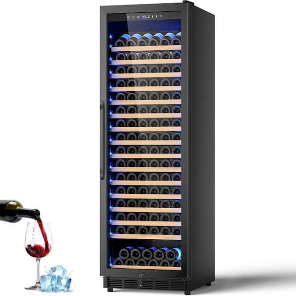 23.54 in. Touch Control Cellar Cooling 190-Bottles Wine Cooler Fridge with Removable Shelves and LED Lighting in Black
