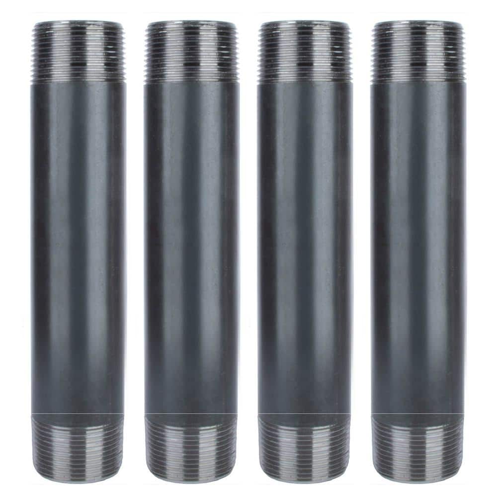 1-1/4 in. x 8 in. Black Industrial Steel Grey Plumbing Nipple (4-Pack) price history on PriceWatchPro