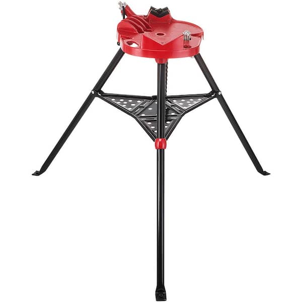 460-6 Tripod Pipe Chain Vise 1/8 in. - 6 in. Capacity Pipe Stand Portable Foldable Steel Legs Pipe Stands with Tray