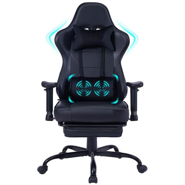 Boyel Living Vibration Massage Ergonomic Game Chair in Black with Headrest and 2D Armrests