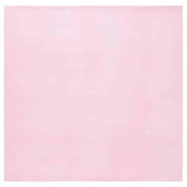 Loft Pink 6 ft. x 6 ft. Machine Washable Modern Solid Square Area Rug