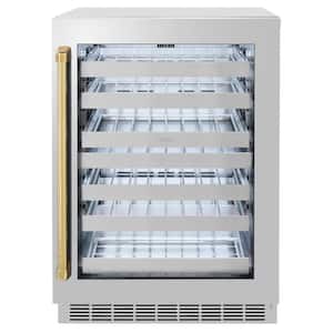 Autograph Edition Touchstone 24 in. Dual Zone 44-Bottle Wine Cooler with Glass Door and Polished Gold Handle