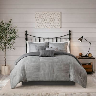 Clayton 7-Piece Grey Polyester King Comforter Set