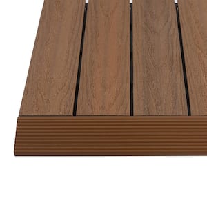1/6 ft. x 1 ft. Quick Deck Composite Deck Tile Straight Fascia in Peruvian Teak (4-Pieces/Box)