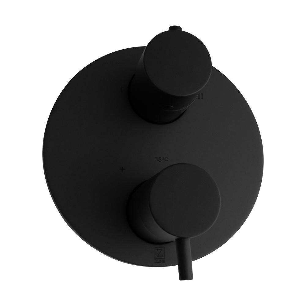 Matte Black Adjustable Height Thermostatic Shower System with Handheld