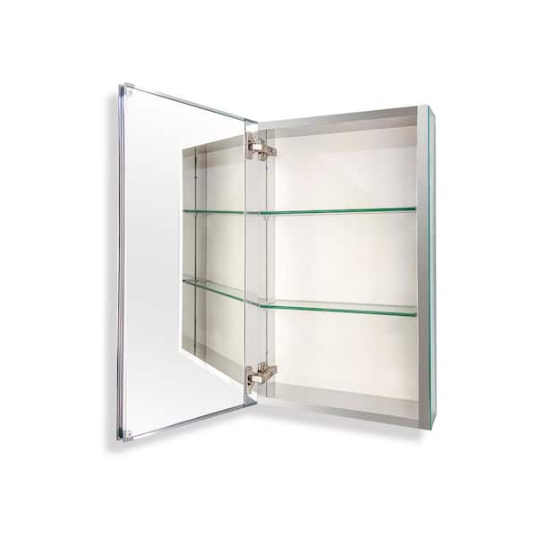 FORCLOVER 15 in. W x 26 in. H Rectangular Silver Aluminum Recessed or