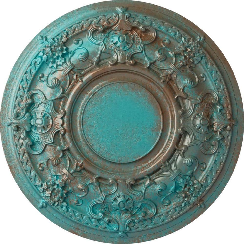 2-1/2 in. x 32-3/4 in. x 32-3/4 in. Polyurethane Jackson Ceiling Moulding, Copper Green Patina price history on PriceWatchPro