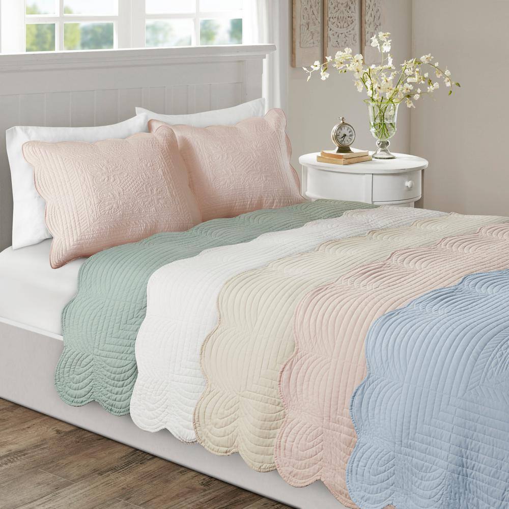 Seafoam Green Microfiber Reversible Full/Queen Quilt Set