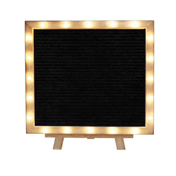 Black Wood 10 in. x 10 in. Felt Board Sign with Stand